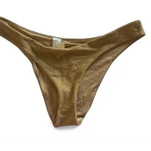 Aerie Tan Shimmer Bikini Bottom L